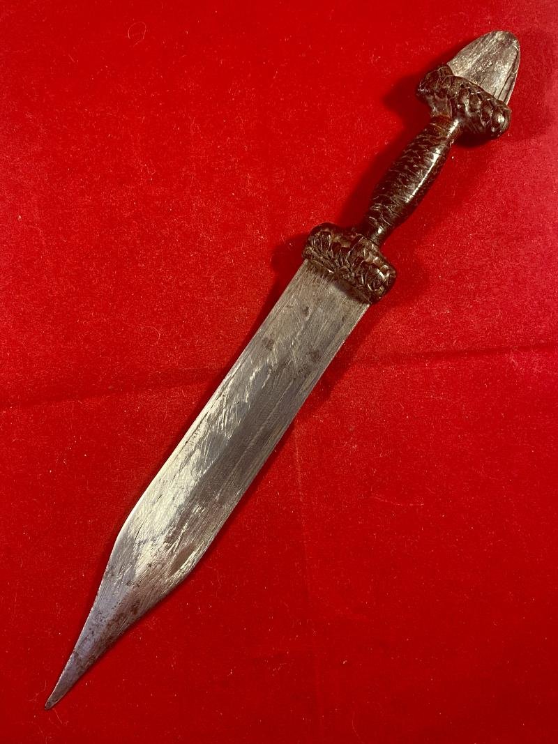 Antique 19th Century North African Sudanese Islamic Mahdist Dervish Arm Dagger with Scabbard — image 3