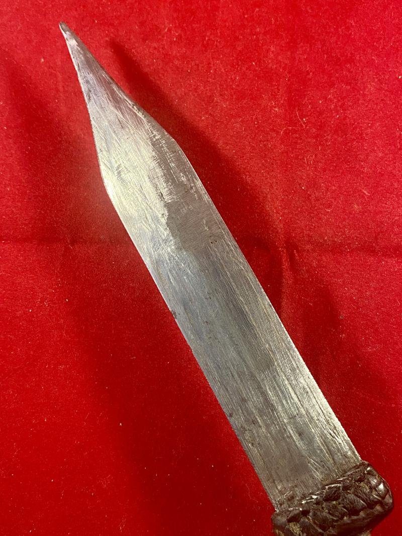 Antique 19th Century North African Sudanese Islamic Mahdist Dervish Arm Dagger with Scabbard — image 6