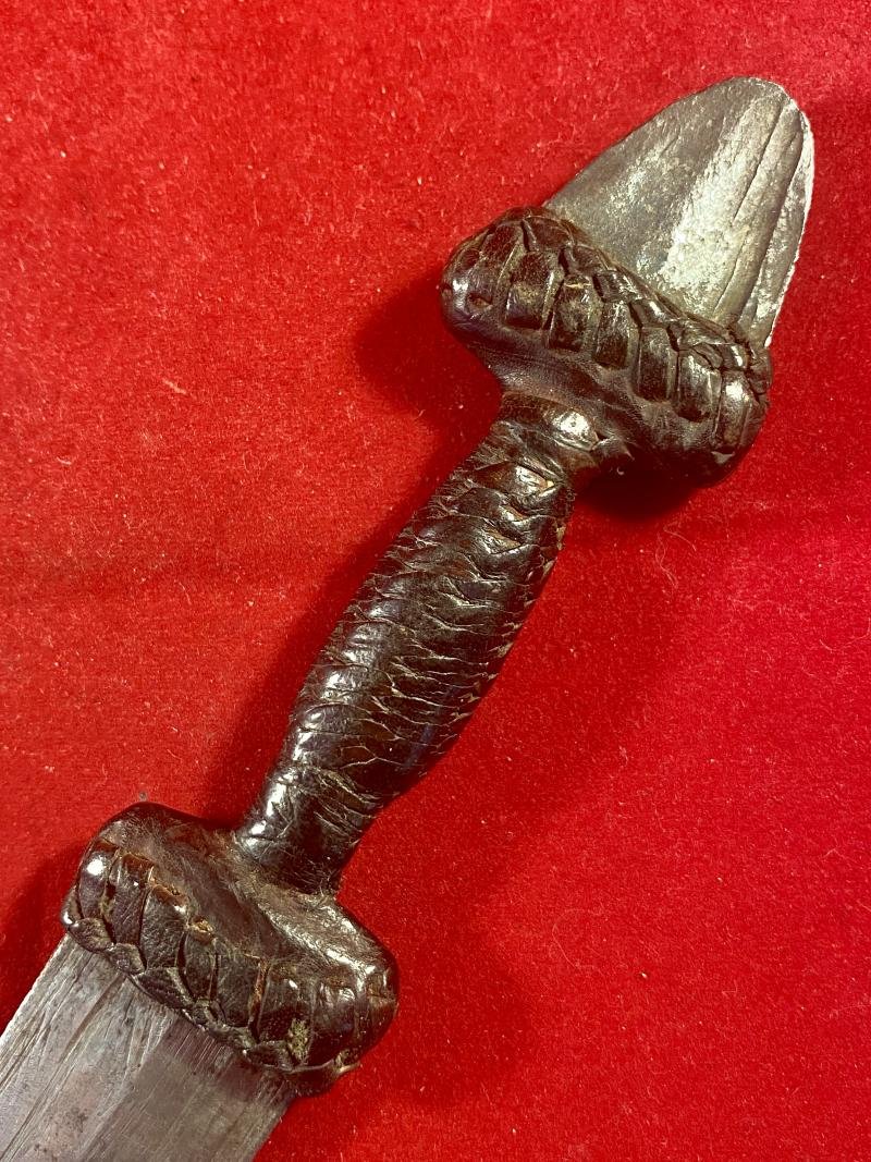 Antique 19th Century North African Sudanese Islamic Mahdist Dervish Arm Dagger with Scabbard — image 7