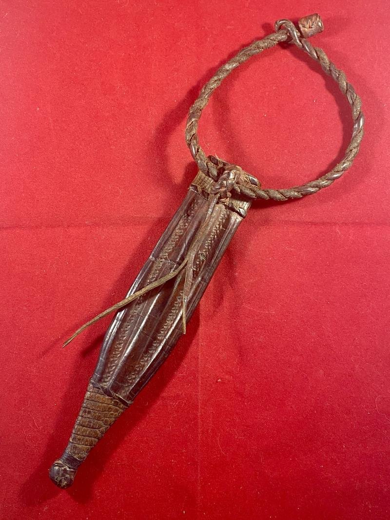 Antique 19th Century North African Sudanese Islamic Mahdist Dervish Arm Dagger with Scabbard — image 8