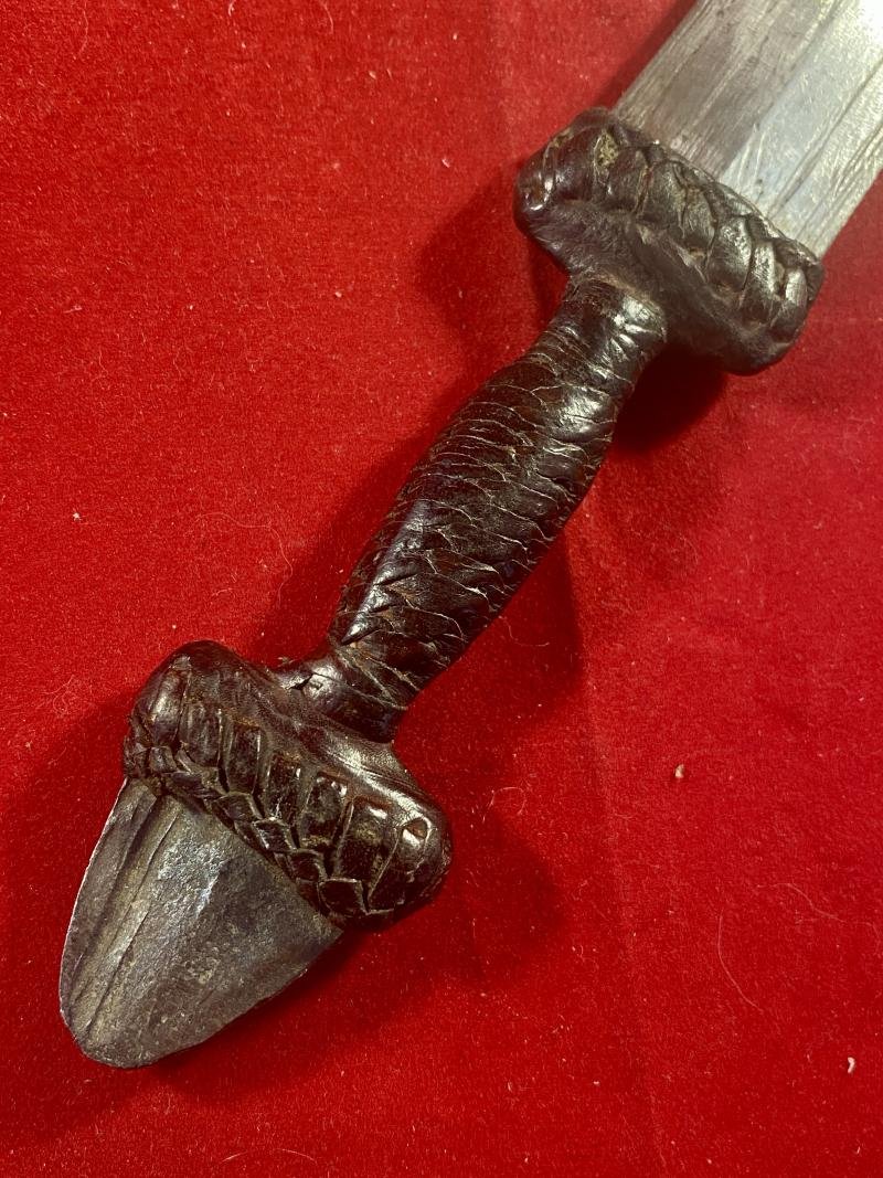 Antique 19th Century North African Sudanese Islamic Mahdist Dervish Arm Dagger with Scabbard — image 9