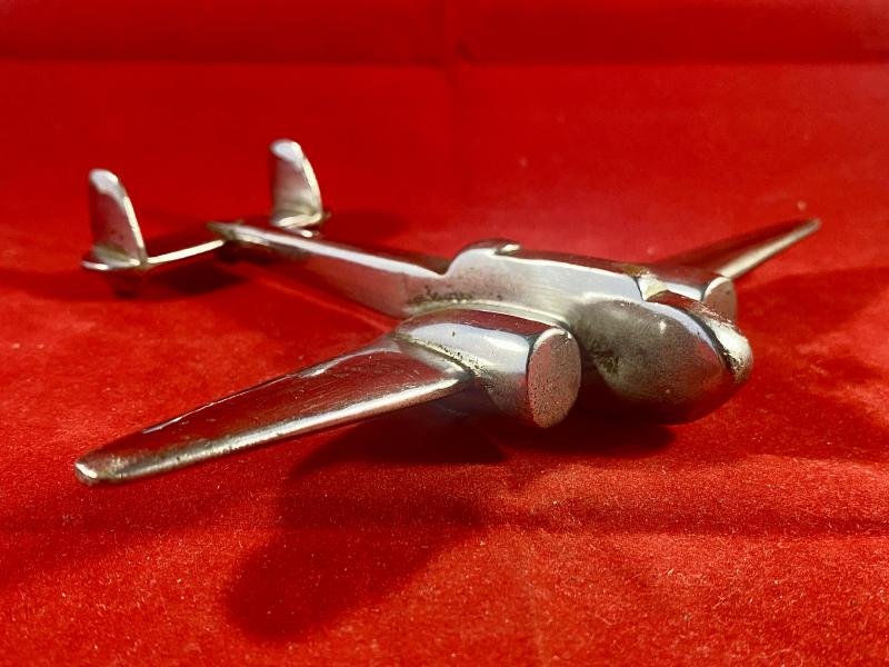 Impressive WW2 Trench Art Chrome Plated Brass Model of an RAF Handley Page HP52 Hampden — image 7