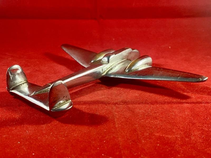 Impressive WW2 Trench Art Chrome Plated Brass Model of an RAF Handley Page HP52 Hampden — image 9