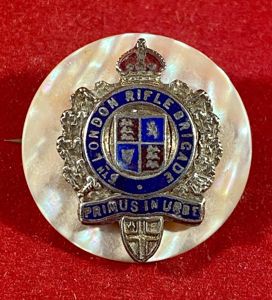 WW1 5th London Rifle Brigade Gilt Brass, Enamel and Mother …