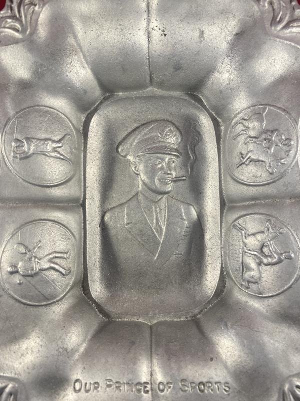 Large Commemorative Cast Aluminium Dish Depicting Prince of Wales - Edward VIII 'Our Prince of Sports' Made by R.W. Coan London c1920 — image 2