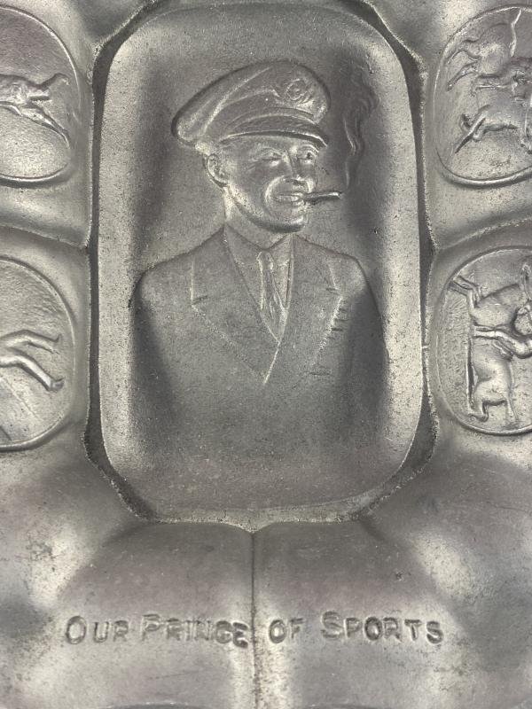 Large Commemorative Cast Aluminium Dish Depicting Prince of Wales - Edward VIII 'Our Prince of Sports' Made by R.W. Coan London c1920 — image 4