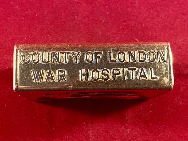 WW1 County of London War Hospital - Brass and Enamel Matchbox Cover – Christmas 1916 — image 3