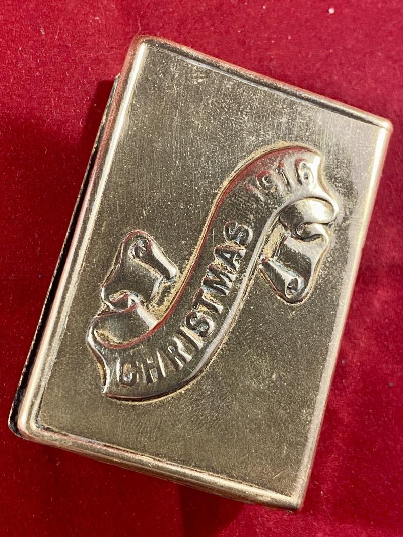WW1 County of London War Hospital - Brass and Enamel Matchbox Cover – Christmas 1916 — image 9