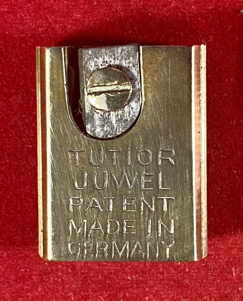 Antique German 'TUTIOR JUWEL' Double Brass Pencil Sharpener with Original Leather Case by L. & C. Hardtmuth — image 3