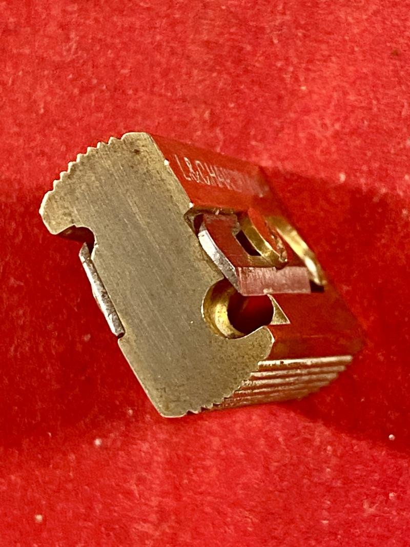 Antique German 'TUTIOR JUWEL' Double Brass Pencil Sharpener with Original Leather Case by L. & C. Hardtmuth — image 5