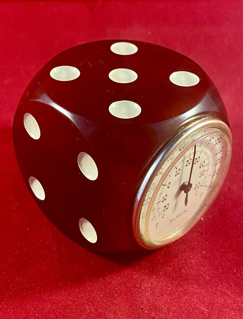 Vintage Red Bakelite 2.25' Square Dice shaped Thermometer by BLAVIA France c1930 — image 2