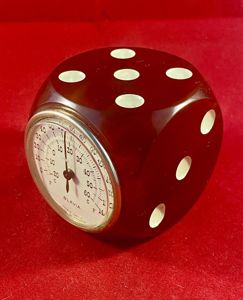 Vintage Red Bakelite 2.25' Square Dice shaped Thermometer by BLAVIA …