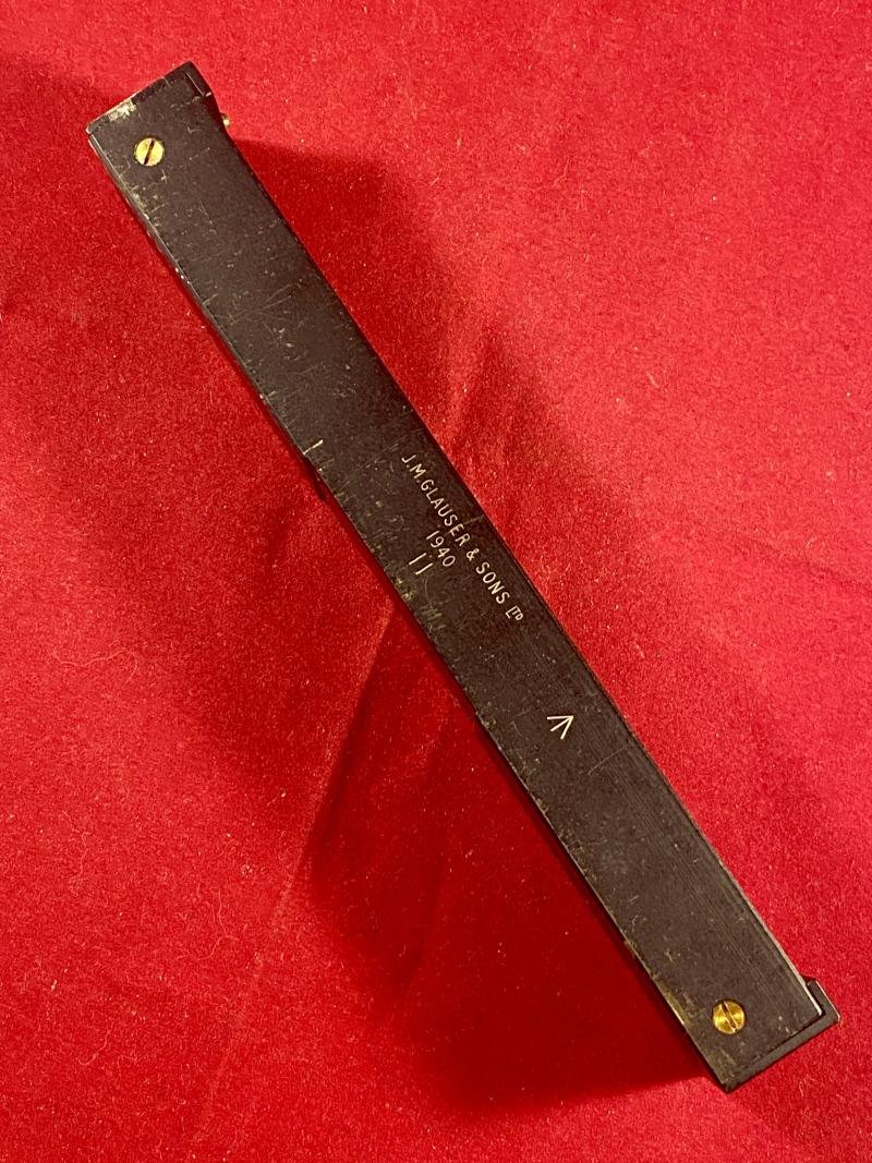 WW2 British Military Trough Compass Dated 1940 by J. M. Glauser & Sons Ltd with Mahogany Case — image 4