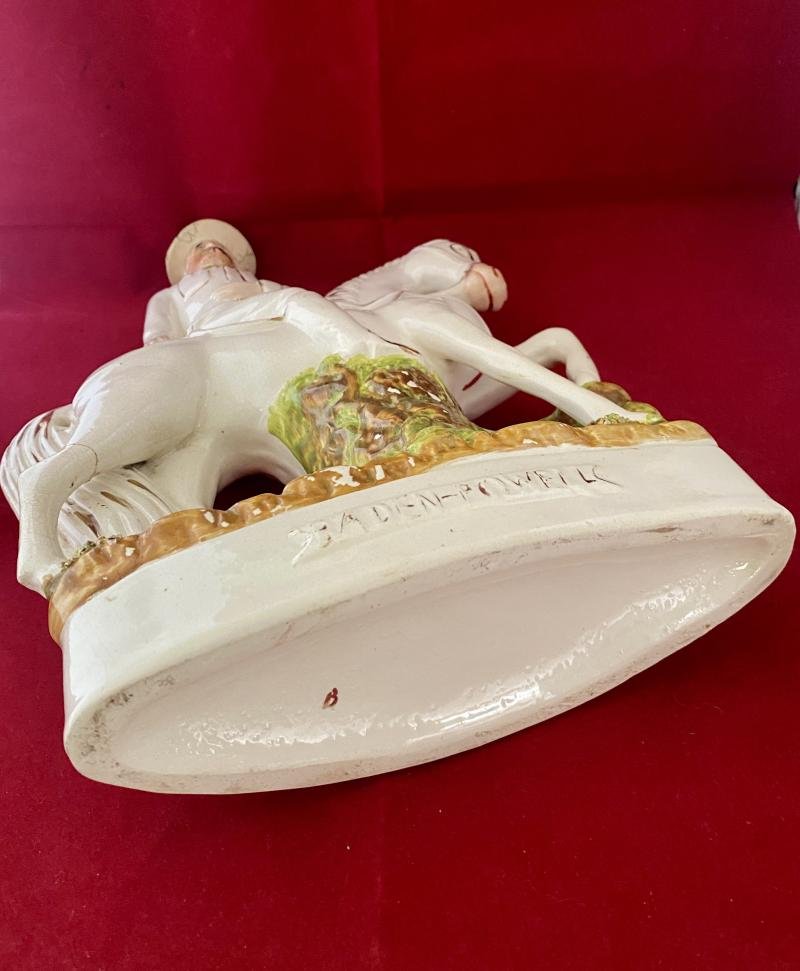 Rare Boer War Commemorative Staffordshire Flatback figure Depicting Robert Baden Powell on Horseback c1900 — image 10