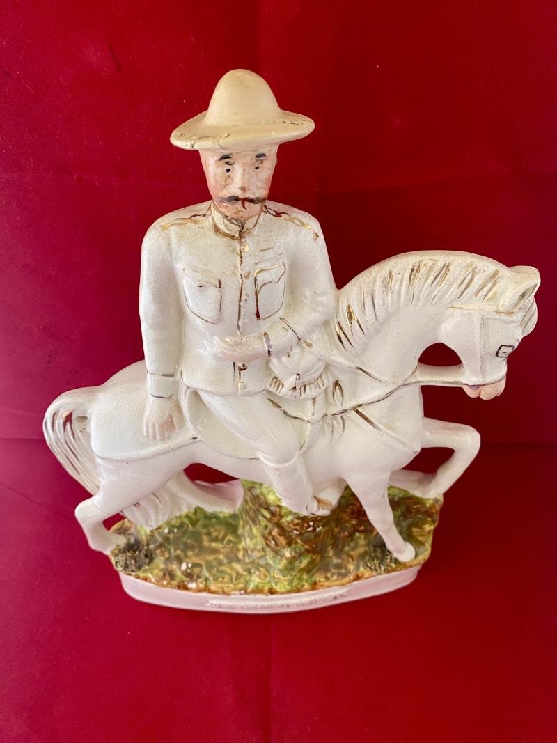 Rare Boer War Commemorative Staffordshire Flatback figure Depicting Robert Baden Powell on Horseback c1900 — image 3