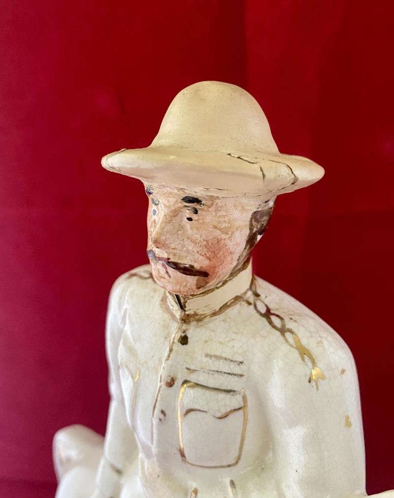 Rare Boer War Commemorative Staffordshire Flatback figure Depicting Robert Baden Powell on Horseback c1900 — image 6