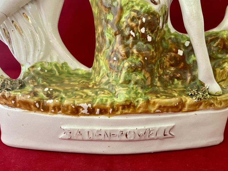 Rare Boer War Commemorative Staffordshire Flatback figure Depicting Robert Baden Powell on Horseback c1900 — image 9