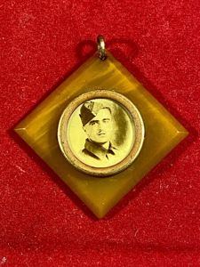 WW2 Butterscotch Bakelite Sweetheart Pendant set with a Photo of …