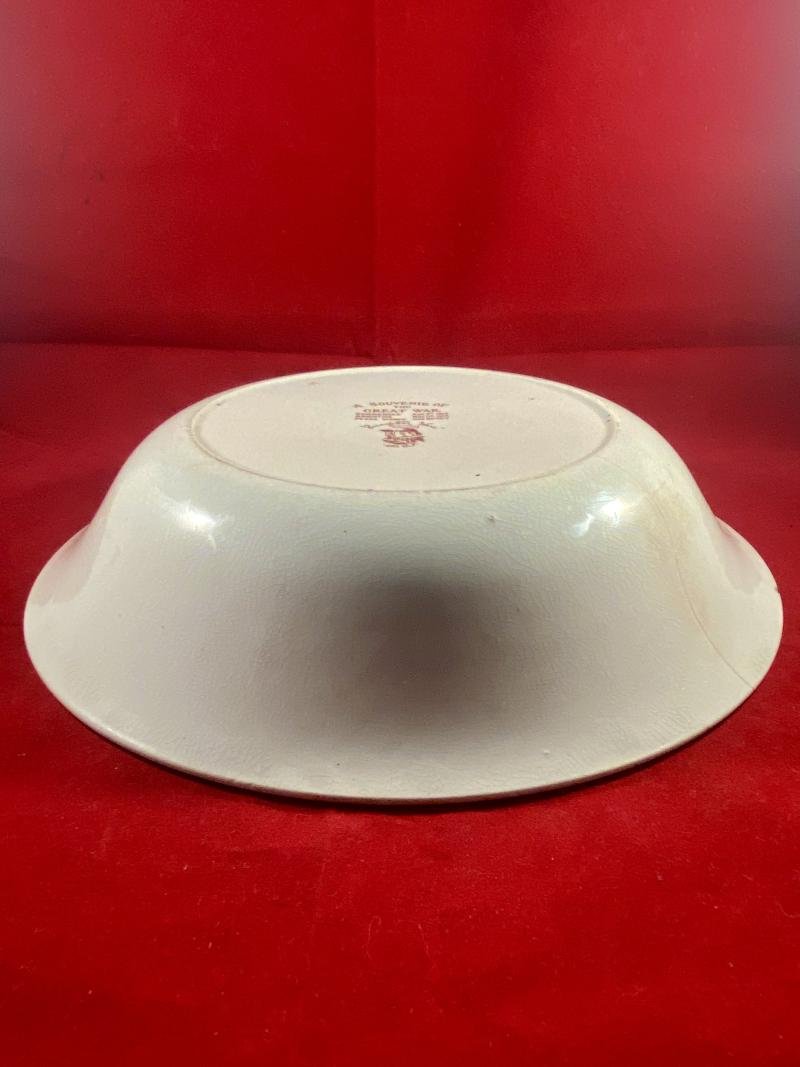 Large WW1 Bruce Bairnsfather 9' Commemorative Dish Depicting a Juggling Grenades Cartoon and the words 'KEEPING HIS HAND IN?' — image 10