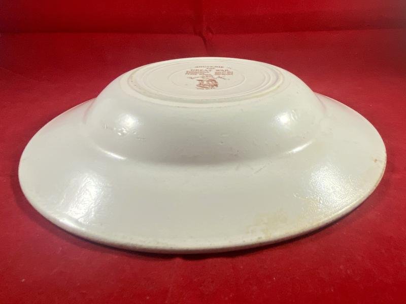 WW1 Bruce Bairnsfather 8.25' Commemorative Dish Depicting a Cooking Cartoon and the words THE HISTORICAL TOUCH – 'WELL ALFRED OW ARE THE CAKES?' — image 10