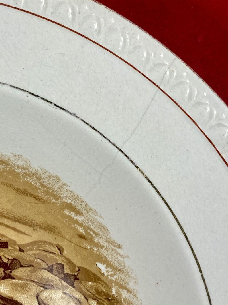 WW1 Bruce Bairnsfather 8.25' Commemorative Dish Depicting a Cooking Cartoon and the words THE HISTORICAL TOUCH – 'WELL ALFRED OW ARE THE CAKES?' — image 5