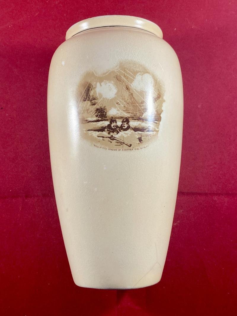 Rare WW1 Grimwades Commemorative Vase Depicting Two Bruce Bairnsfather Cartoons — image 2