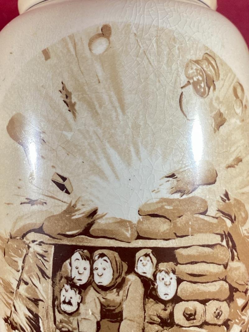 Rare WW1 Grimwades Commemorative Vase Depicting Two Bruce Bairnsfather Cartoons — image 4