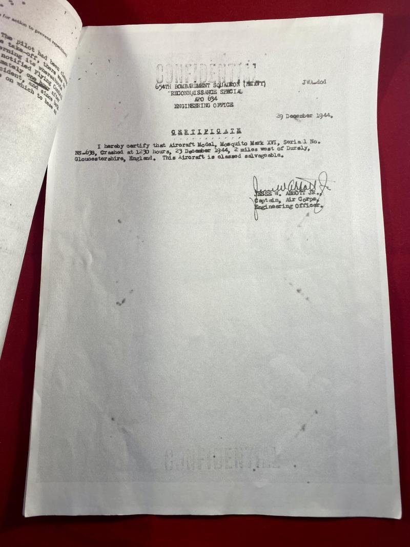 Recovered Parts from a Crashed WW2 USAAF Mosquito Mk XVI NS638 including the USA Flare Gun - Pistol Pyrotechnic M2 — image 5