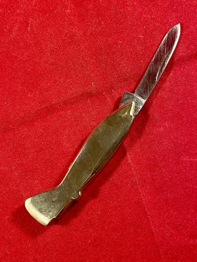 Unusual WW2 Period Novelty RAF Spitfire Aircraft Shaped Brass Penknife by Leppington CUTLASS Sheffield c1940 — image 5
