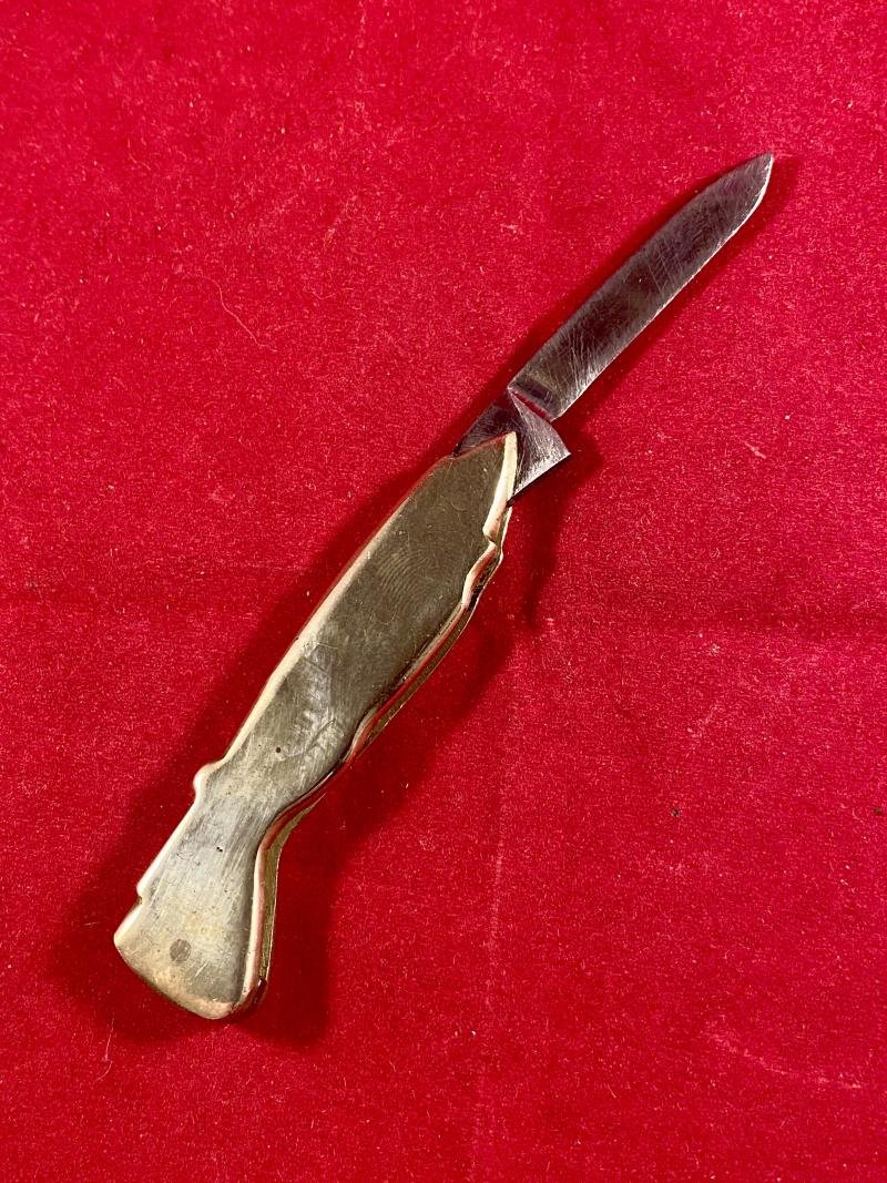 Unusual WW2 Period Novelty RAF Spitfire Aircraft Shaped Brass Penknife by Leppington CUTLASS Sheffield c1940 — image 7