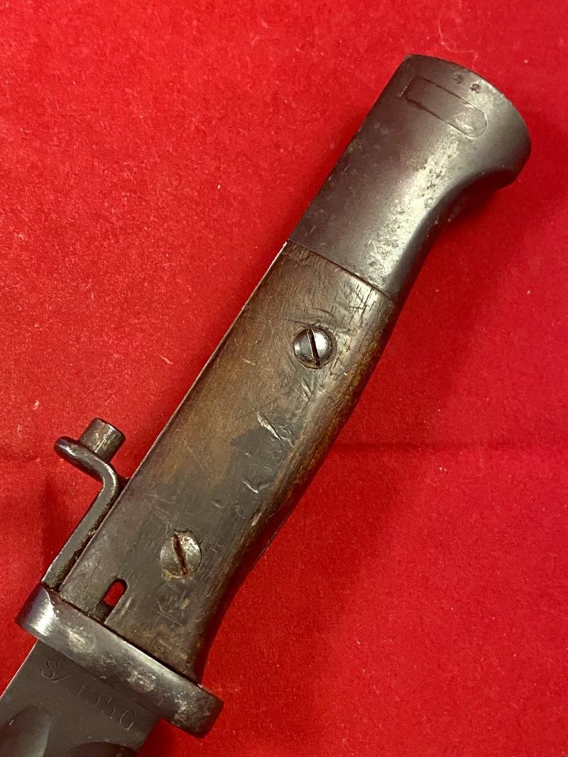 Scarce Norwegian M1957/SLG Bayonet and Scabbard made from 1935 WW2 German K-98 III Bayonet and 1942 Scabbard — image 6