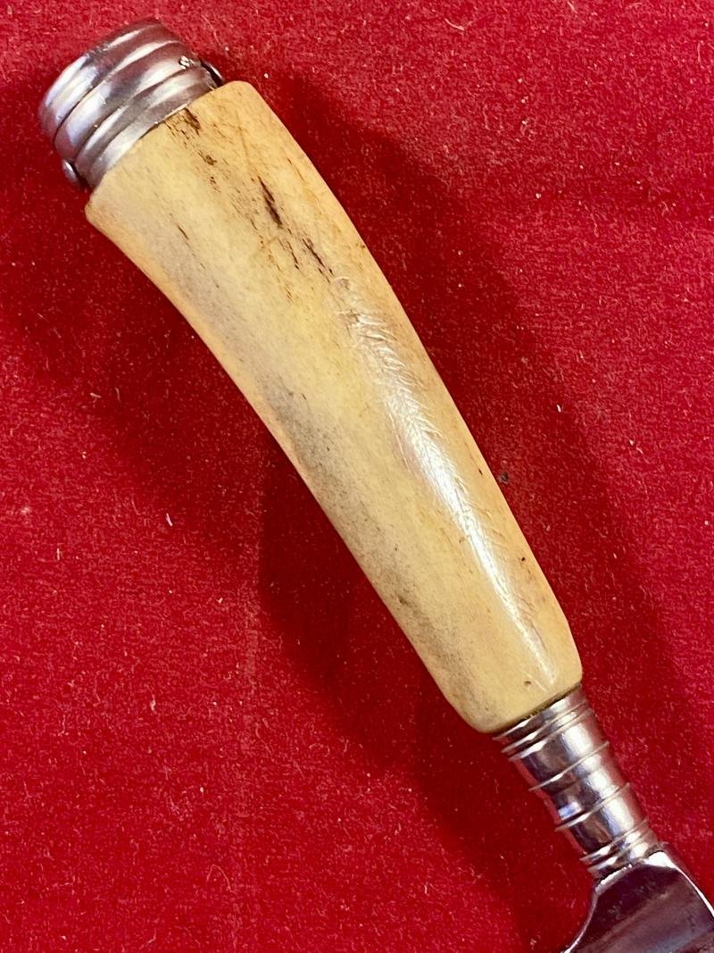 Small Vintage German Stag Handled Jagdnicker/Skinning Knife with Leather Sheath by J H PRIMA Solingen — image 10