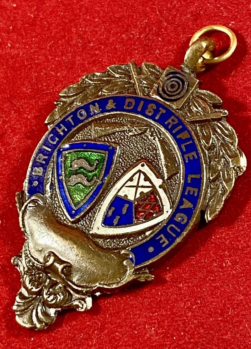 Vintage Bronze and Enamel Shooting Medal for the Brighton & District League Division 1 Winners in 1950 — image 2