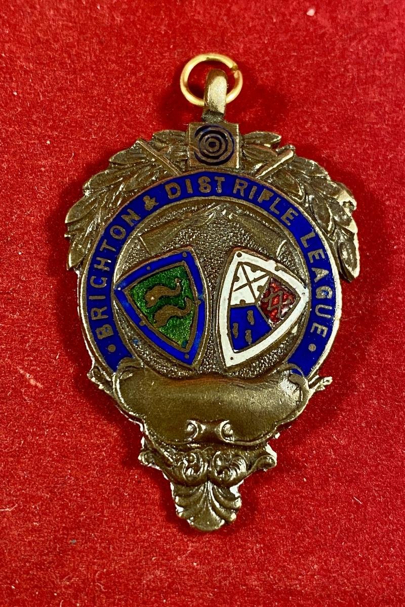Vintage Bronze and Enamel Shooting Medal for the Brighton & District League Division 1 Winners in 1950 — image 3