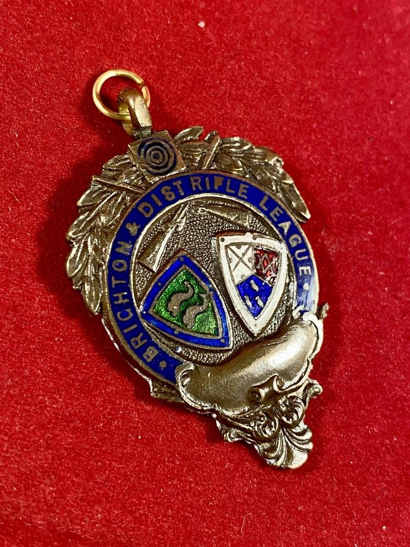 Vintage Bronze and Enamel Shooting Medal for the Brighton & District League Division 1 Winners in 1950 — image 5