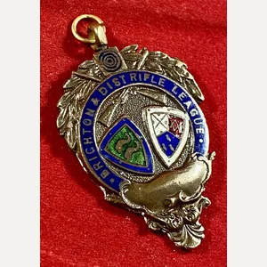 Vintage Bronze and Enamel Shooting Medal for the Brighton & …