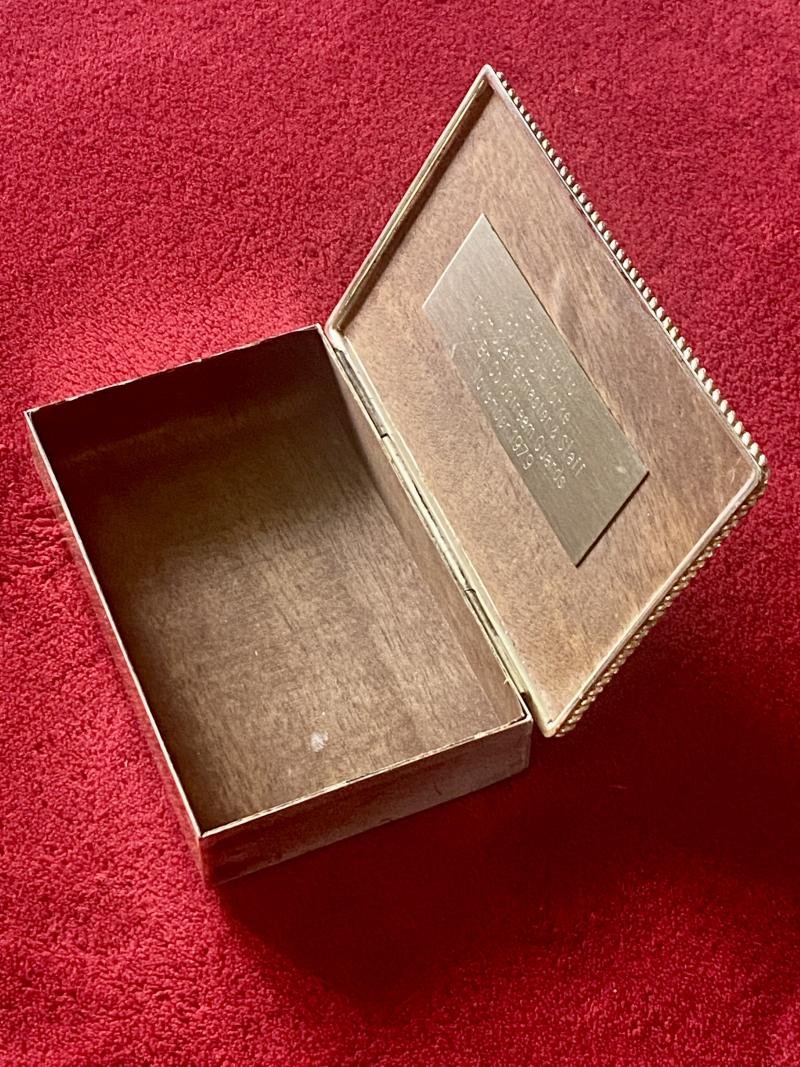 Vintage 1st Bn Coldstream Guards Presentation Silver Plated Cigarette Box – to RQMS D.R. Yorke 1979 — image 8
