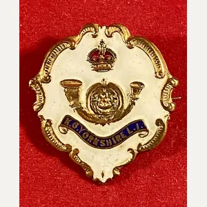 WW1 King's Own Yorkshire light Infantry K.O.Y.L.I. Brass and Enamel …