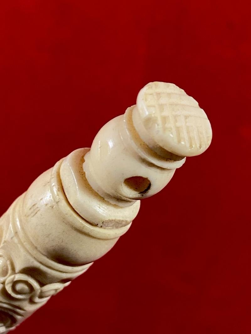 Antique Victorian Pierced and Turned Bone Combination Dip Pen and Letter Opener c1880 — image 10