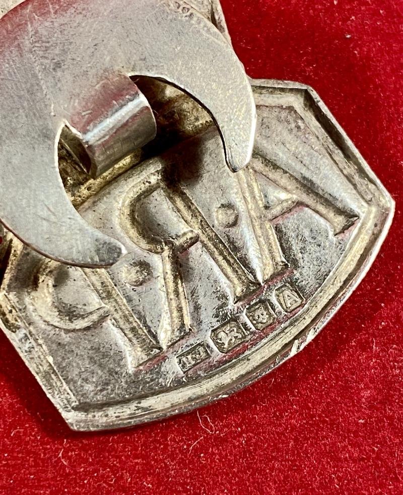 Early Pre WW2 English Hallmarked Silver ARP Lapel Badge 1936 — image 5