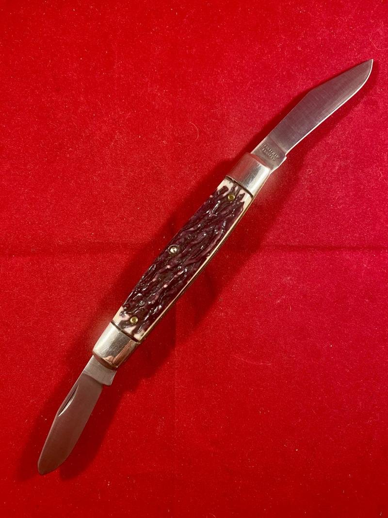 Mint I*XL GEORGE WOSTENHOLM Double Bladed Knife with Jigged Bone Grip Scales — image 2