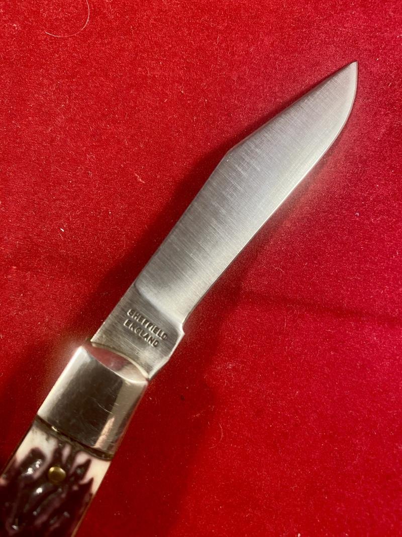 Mint I*XL GEORGE WOSTENHOLM Double Bladed Knife with Jigged Bone Grip Scales — image 3