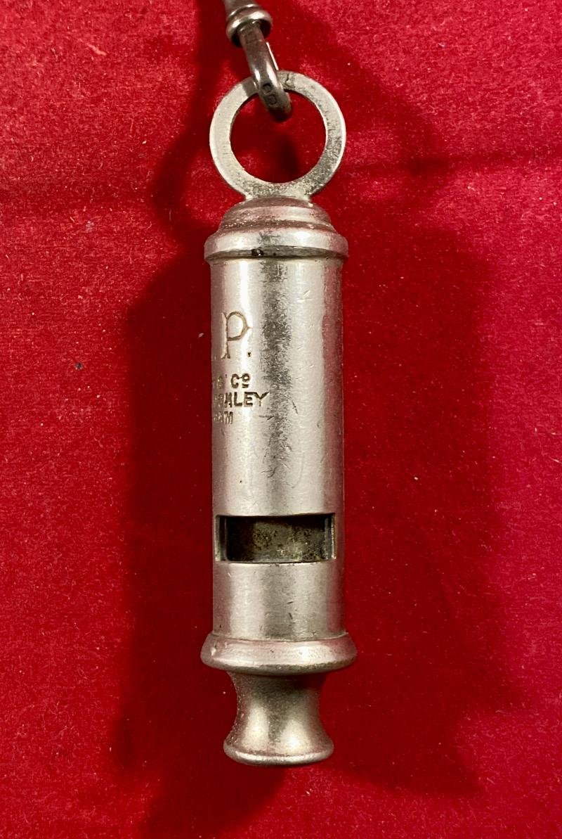 Original WW2 A.R.P. Whistle by J. Hudson & Co of Barr St Hockley Birmingham with Chain — image 4