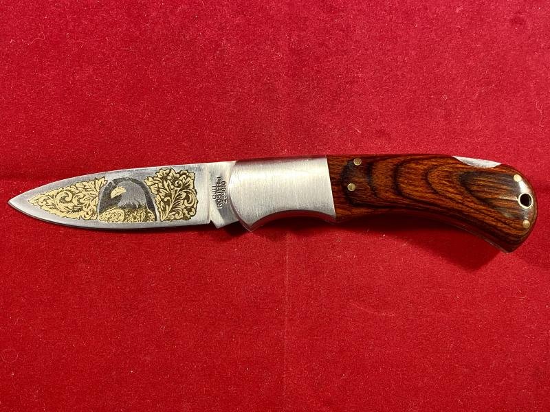 Vintage Folding Lock Knife by Herbertz CJH with Etched Eagle Motif on the Blade — image 5