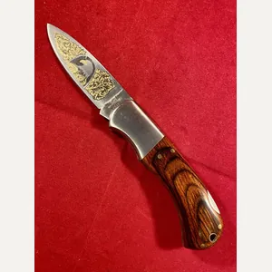 Vintage Folding Lock Knife by Herbertz CJH with Etched Eagle …