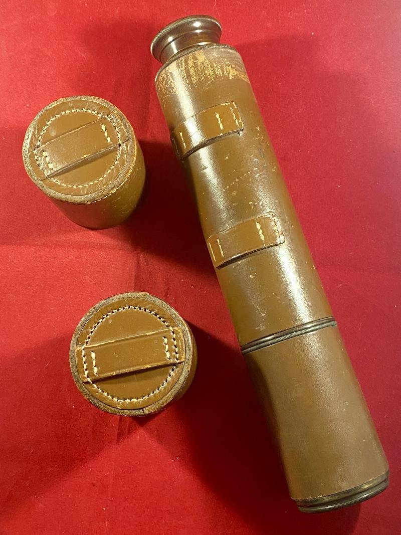 'MARKSMAN' Three-Draw Brass Telescope by J.H. STEWARD Ltd London with Stitched Leather Barrel and End Protectors — image 10