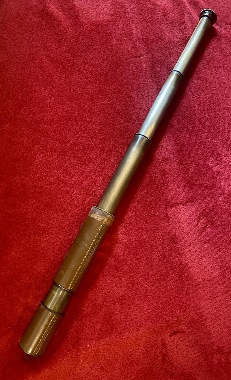 'MARKSMAN' Three-Draw Brass Telescope by J.H. STEWARD Ltd London with Stitched Leather Barrel and End Protectors — image 2