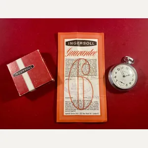 Vintage Ingersoll Pocket Watch with Certificate and Box c1969