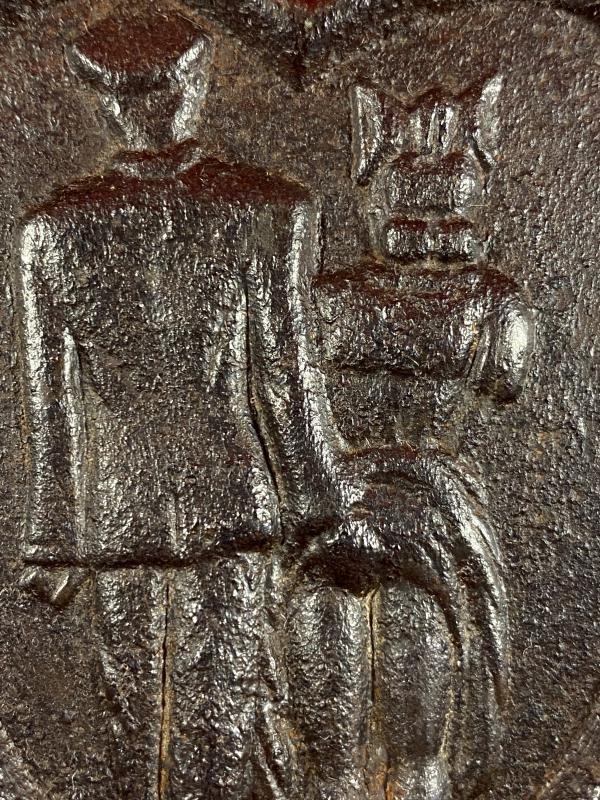 WW1 'Cheeky' Heart Shaped Cast Iron Trench Art Flanders Souvenir Trinket Tray — image 3