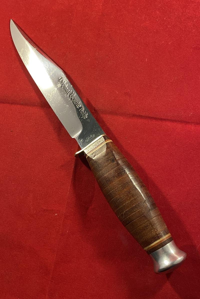 Vintage SOLAR 'Original Bowie Knife' with Black Leather Sheath — image 4